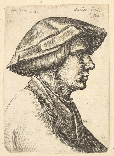 Head of young man wearing hat in profile to right 1648-After H,  Poster Print Wall Art