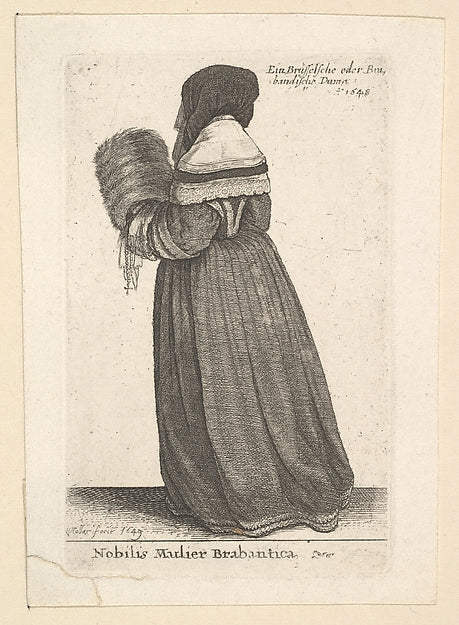 Nobilis Mulier Brabantica   1648-Wenceslaus Hollar,  Poster Print Wall Art