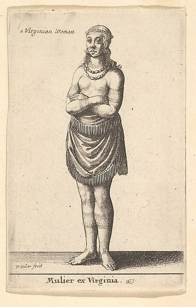 Woman of Virginia c1643-Wenceslaus Hollar,16x12"(A3)Poster