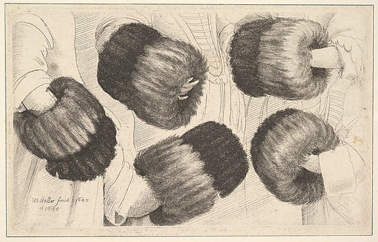 A Muff in Five Views 1645–46-Wenceslaus Hollar,16x12"(A3)Poster