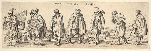 Die Bettler Zunfft  1630-After Jacques Callot,  Poster Print Wall Art