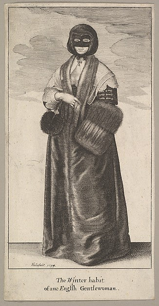 English Lady in Winter Costume  1644-Wenceslaus Hollar,  Poster Print Wall Art
