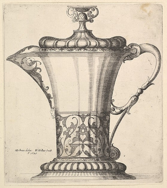 Jug with wide spout 1645-Wenceslaus Hollar,After Hans Holbein,  Poster Print Wall Art
