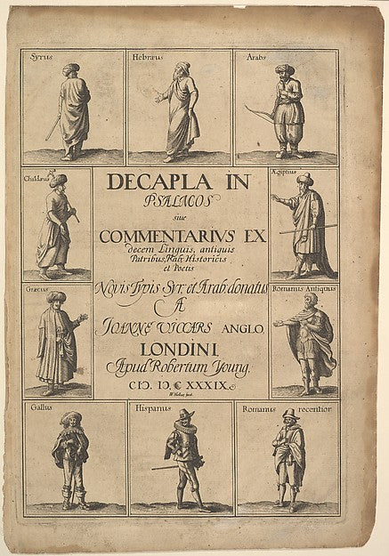 Title page -  Decapla in Psalmos 1639-Wenceslaus Hollar,  Poster Print Wall Art