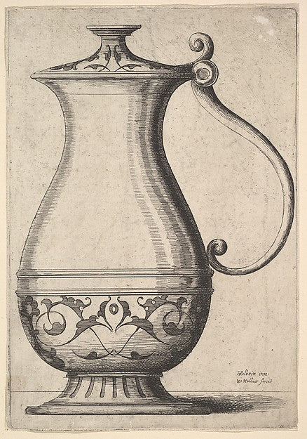 Jug with arabesques on the base 1625–77-Wenceslaus Hollar,Aft,  Poster Print Wall Art