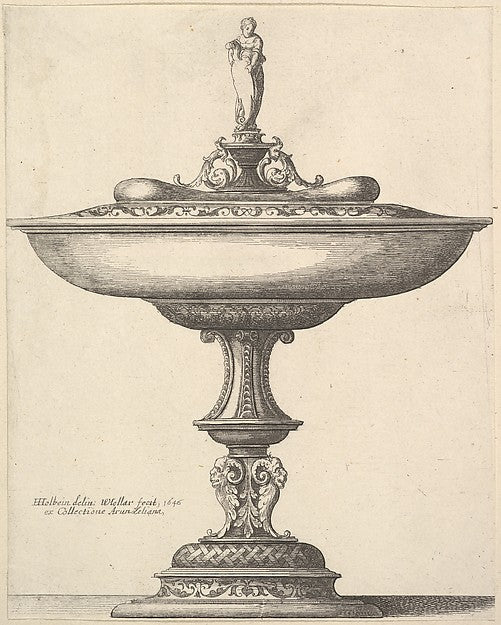 A  wide cup with ornamental stem 1646-Wenceslaus Hollar,After,16x12"(A3)Poster