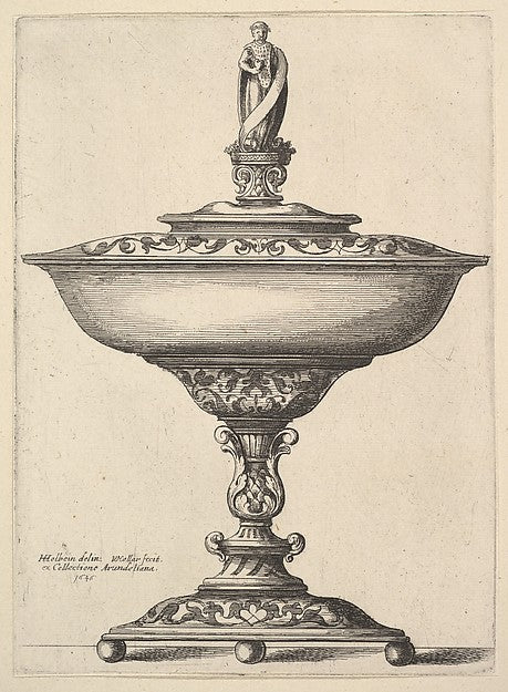 A wide cup with ball feet 1646-Wenceslaus Hollar,After Hans H,  Poster Print Wall Art