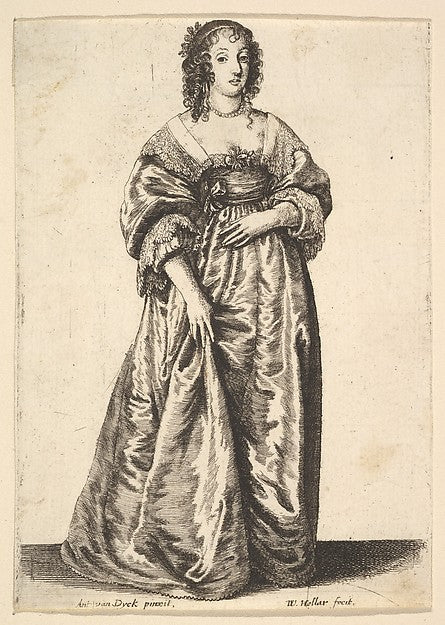 Figure of a Lady Standing 1625–77-After Anthony van Dyck,  Poster Print Wall Art