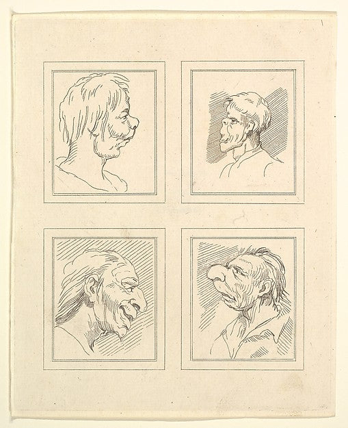 After Wenceslaus Hollar , After Leonardo da Vinci :Characatu-16x12"(A3) Poster
