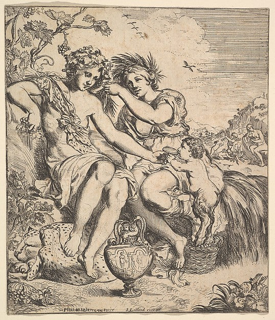 The Alliance of Bacchus and Ceres 1610–42-Pierre Brebiette,  Poster Print Wall Art