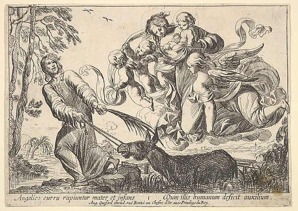 Angels Lifting Virgin and Child 1610–42-Pierre Brebiette,16x12"(A3) Poster