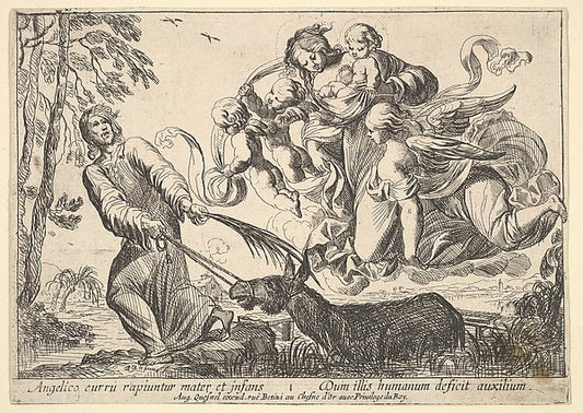 Angels Lifting Virgin and Child 1610–42-Pierre Brebiette,16x12"(A3) Poster