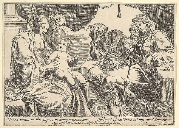 Holy Family with Saints 1610–42-Pierre Brebiette,16x12"(A3) Poster