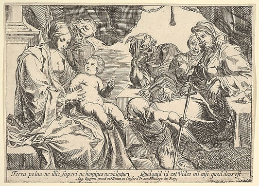 Holy Family with Saints 1610–42-Pierre Brebiette,16x12"(A3) Poster