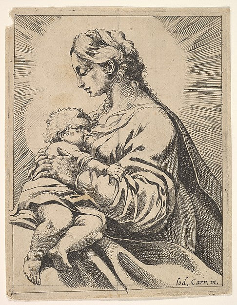 Virgin and Child 1555–1619-Attributed to Pierre Brebiette, Aft,16x12"(A3) Poster