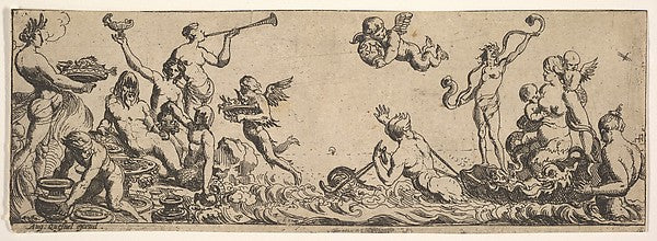 Neptune and Amphitrite 1615–42-Pierre Brebiette,16x12"(A3) Poster