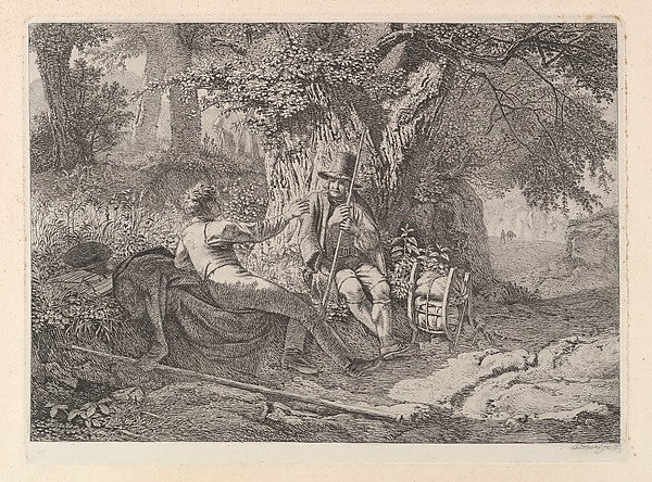 The Artist  Resting with his Guide 1819-Johann Christoph Erhar,  Poster Print Wall Art
