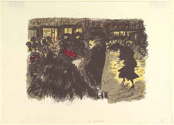 The Square at Evening c1897–98-Pierre Bonnard,16x12