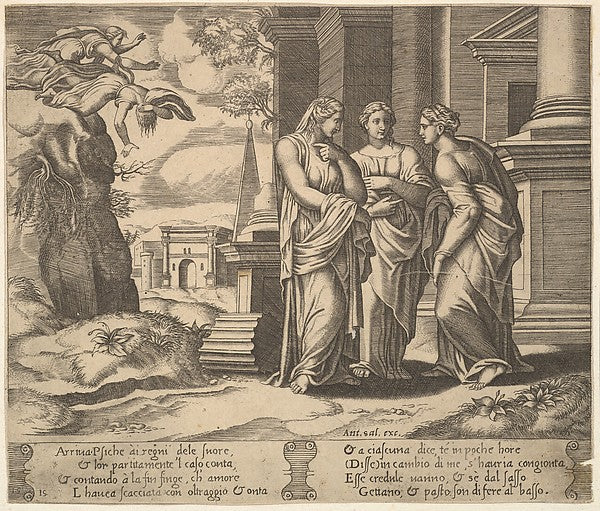 Plate 15: Psyche relating her misfortunes to her sisters  from,  Poster Print