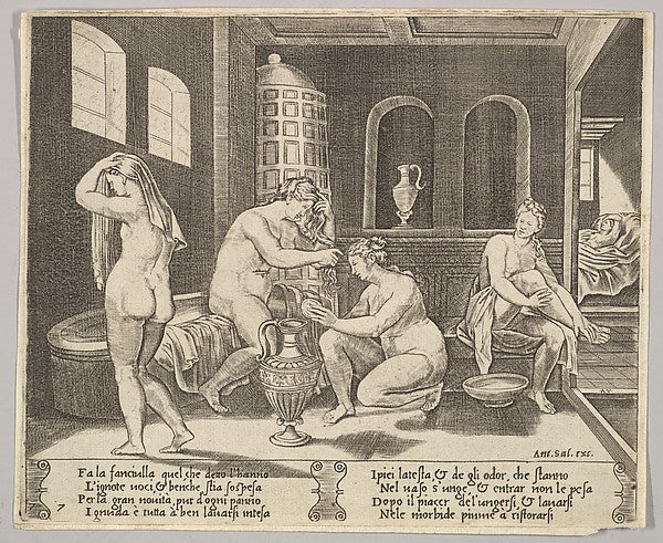Plate 7: Psyche attended in her bath by nymphs  in the backgro,  Poster Print