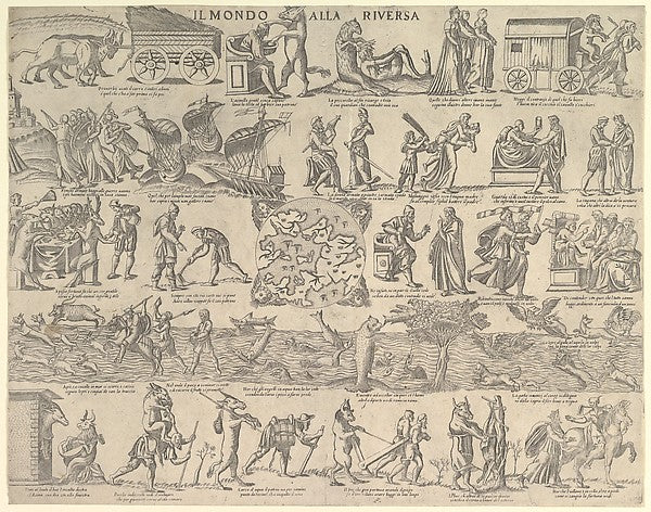 The World Turned Upside Down  1552–79-Nicolò Nelli ,  Poster Print Wall Art