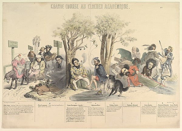 Grand Course au Clocher Académique  No. 5 1844-J. J. Grandvill,  Poster Print Wall Art