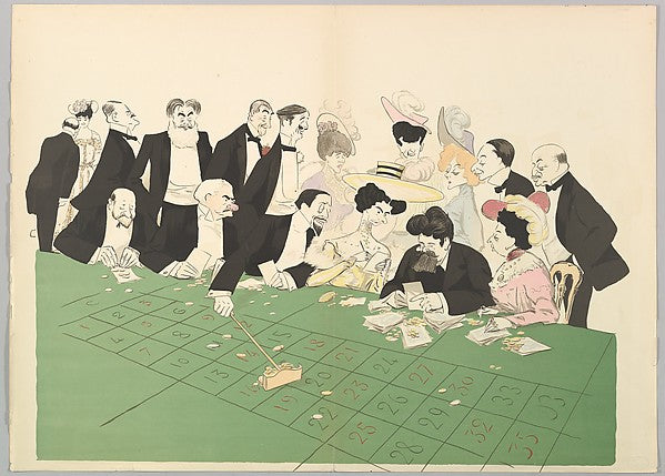La Roulette  from Monte-Carlo  2nd Serie c1910-Georges Goursat,  Poster Print Wall Art