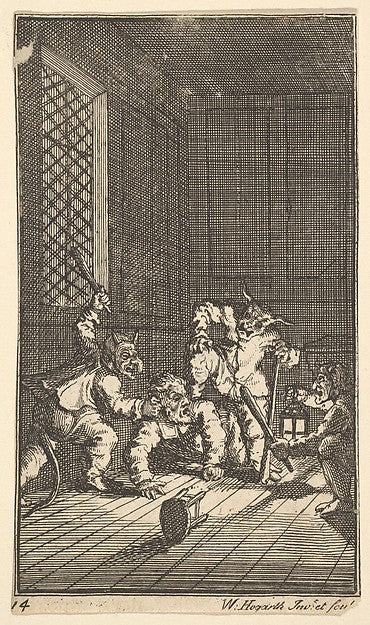 Hudibras Catechized  1721–26-William Hogarth ,16x12"(A3)Poster