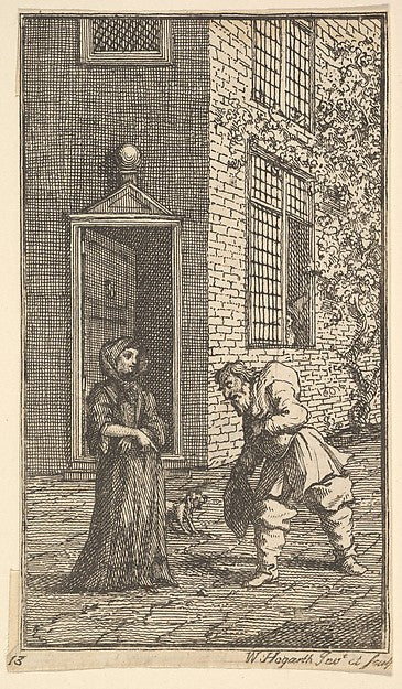 Hudibras Wooing the Widow  1721–26-William Hogarth ,16x12