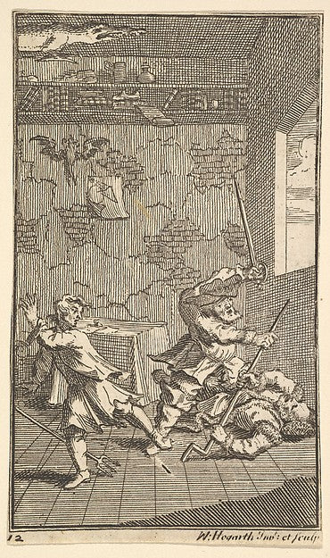 Hudibras Beating Sidrophel and Whachum  1721–26-William Hogart,  Poster Print