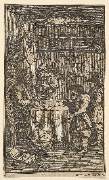 Hudibras Visiting Sidrophel  1721–26-William Hogarth ,16x12"(A3)Poster