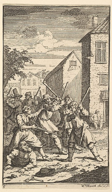 Hudibras Vanquished by Trulla  1721–26-William Hogarth ,16x12