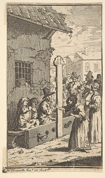 Hudibras in Tribulation  1721–26-William Hogarth ,16x12