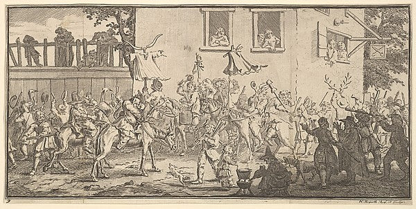 Hudibras and the Skimmington  1721–26-William Hogarth ,16x12