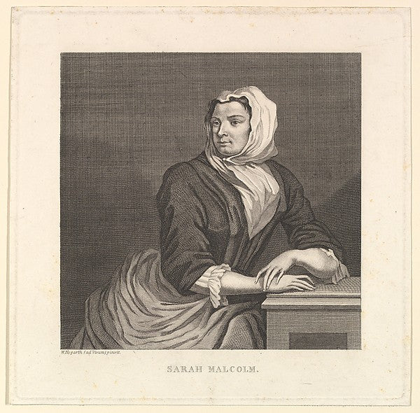 Sarah Malcolm late 18th–19th cent-After William Hogarth ,16x12