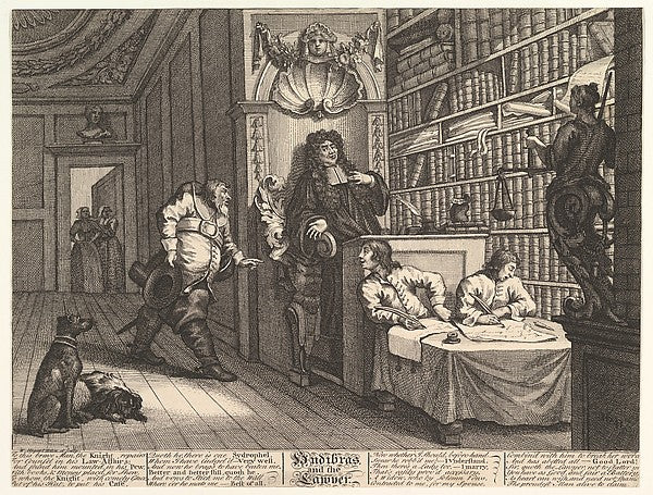 Hudibras and the Lawyer  February 1725–26-William Hogarth ,16x12