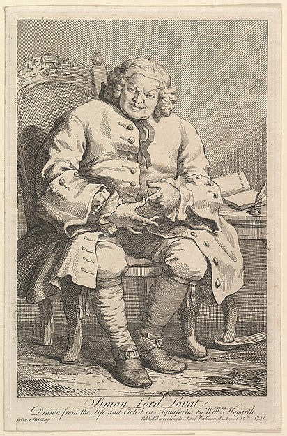 Simon Lord Lovat 1746-William Hogarth ,16x12