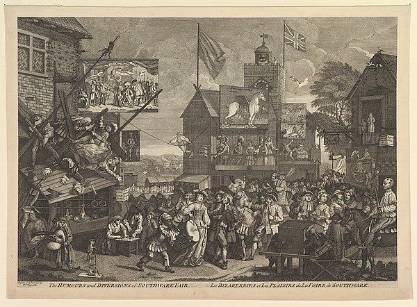 The Humours and Diversions of the Southwark Fair / Les Bizarer,  Poster Print Wall Art