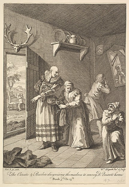 The Curate and Barber Disguising Themselves to Convey Don Quix,  Poster Print