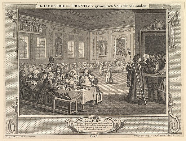 The Industrious 'Prentice Grown Rich and Sheriff of London: In,  Poster Print