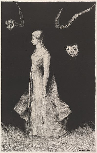 Haunting 1893–94-Odilon Redon,16x12"(A3) Poster