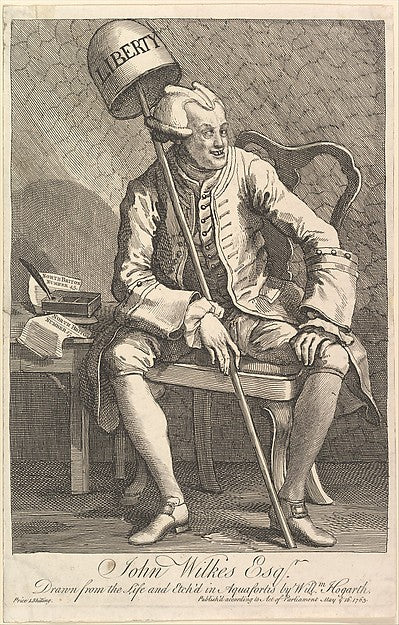 John Wilkes  Esq. May 16, 1763-William Hogarth , vintage art, A3 (16x12