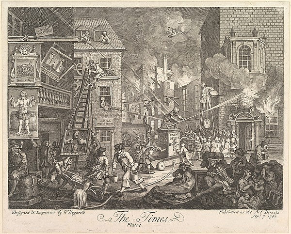 The Times  Plate 1 September 7, 1762-William Hogarth ,16x12