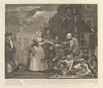 William Hogarth:A Rake's Progress Plate 4 June 25, 1735, vintage artwork, 16x12"(A3) Poster Print