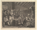 William Hogarth:A Harlot's Progress Plate 4 April 1732, vintage artwork, 16x12"(A3) Poster Print