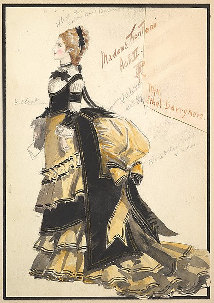Percy Anderson :Costume Design for 'Madame Trentoni' Act II-16x12"(A3) Poster