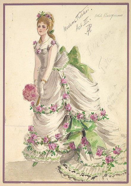 Percy Anderson :Costume Design for 'Madame Trentoni' Act III-16x12"(A3) Poster