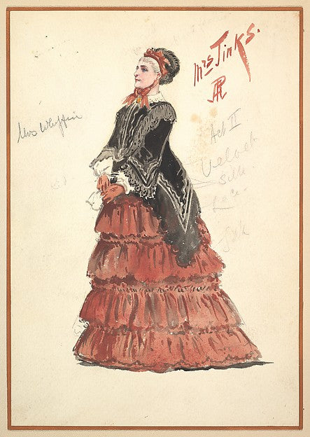 Percy Anderson :Costume Design for 'Mrs. Jinks' Act II-16x12"(A3) Poster