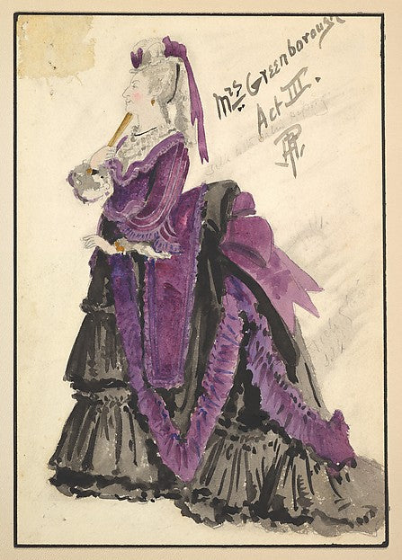 Percy Anderson :Design Costume for 'Mrs. Greenborough' Act I-16x12"(A3) Poster