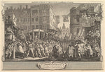 William Hogarth:The Industrious 'Prentice Lord Mayor of London: Industry and Idleness plate 12 September 30, 1747, vintage artwork, 16x12"(A3) Poster Print